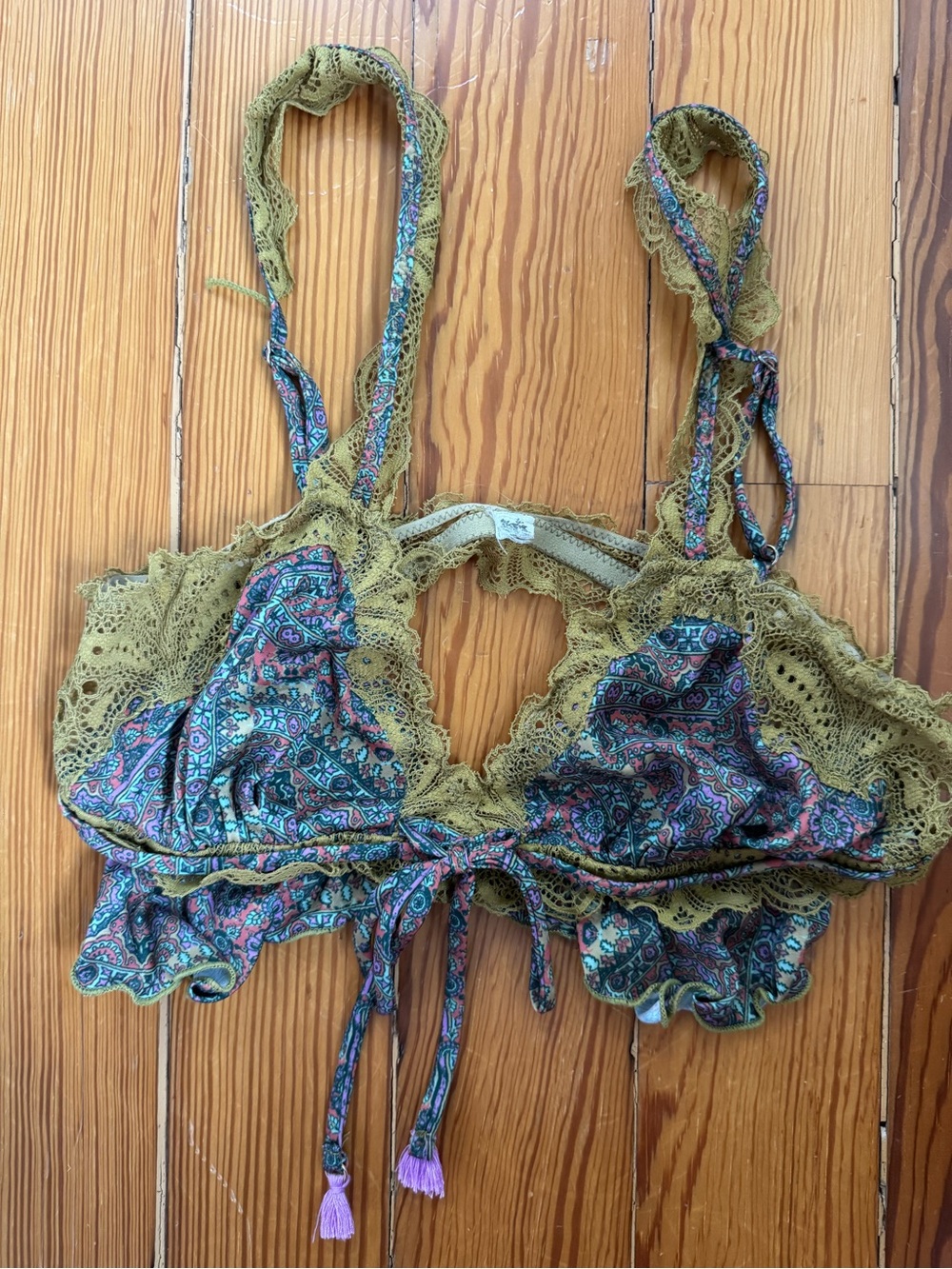 Free People Boho Paisley Lace Bralette